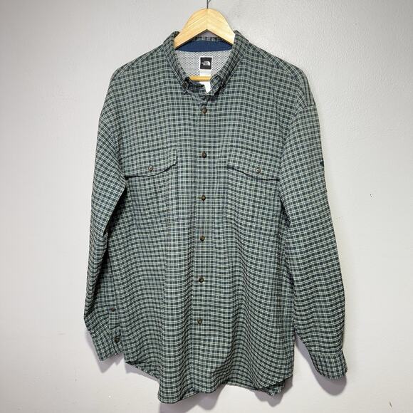 The North Face Other - The North Face Shirt Men’s Large Green Beige Plaid Long Sleeve Outdoor Button Up